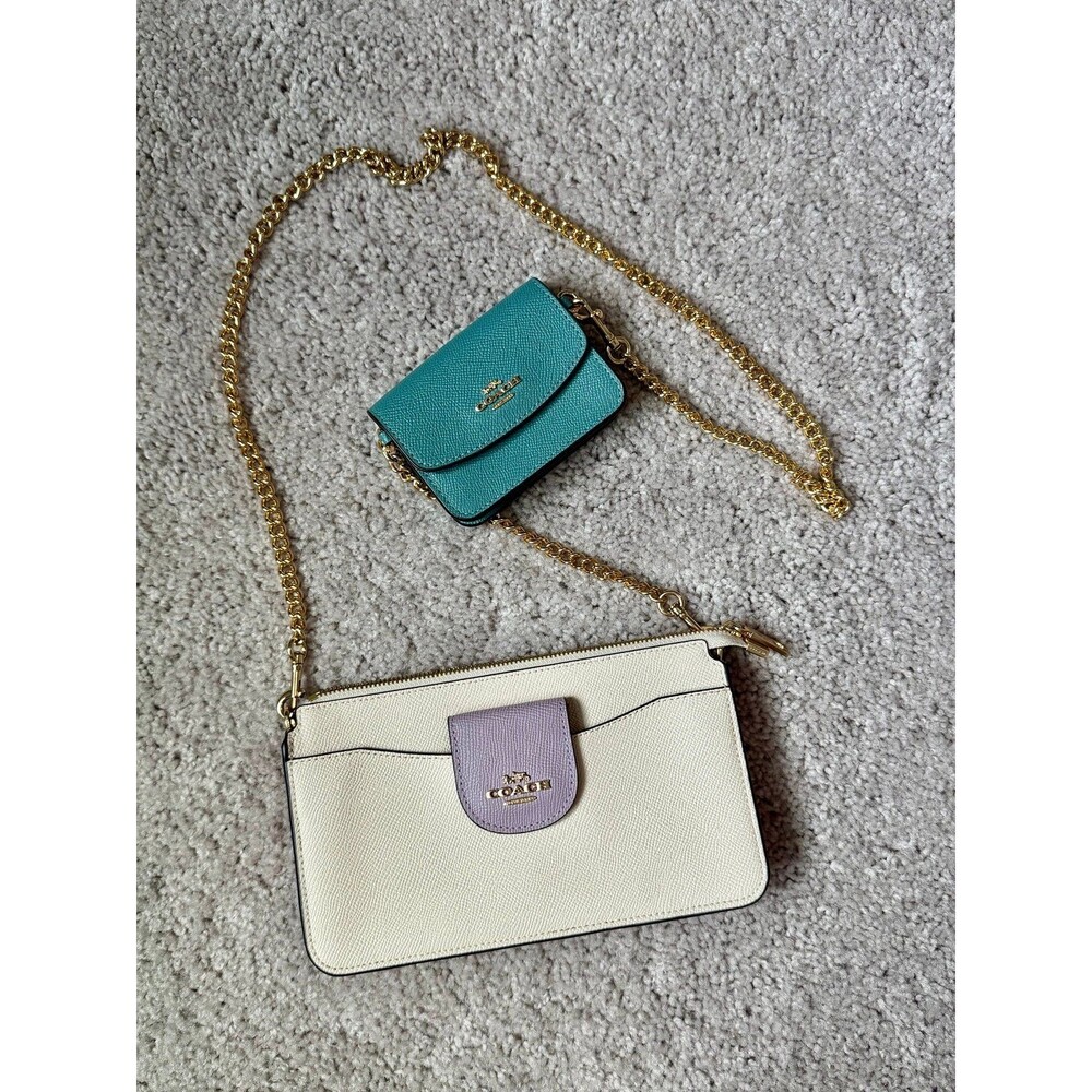 Coach C3608 Poppy Crossbody Bag in Multicolor Chalk with Gold Hardware NWOT